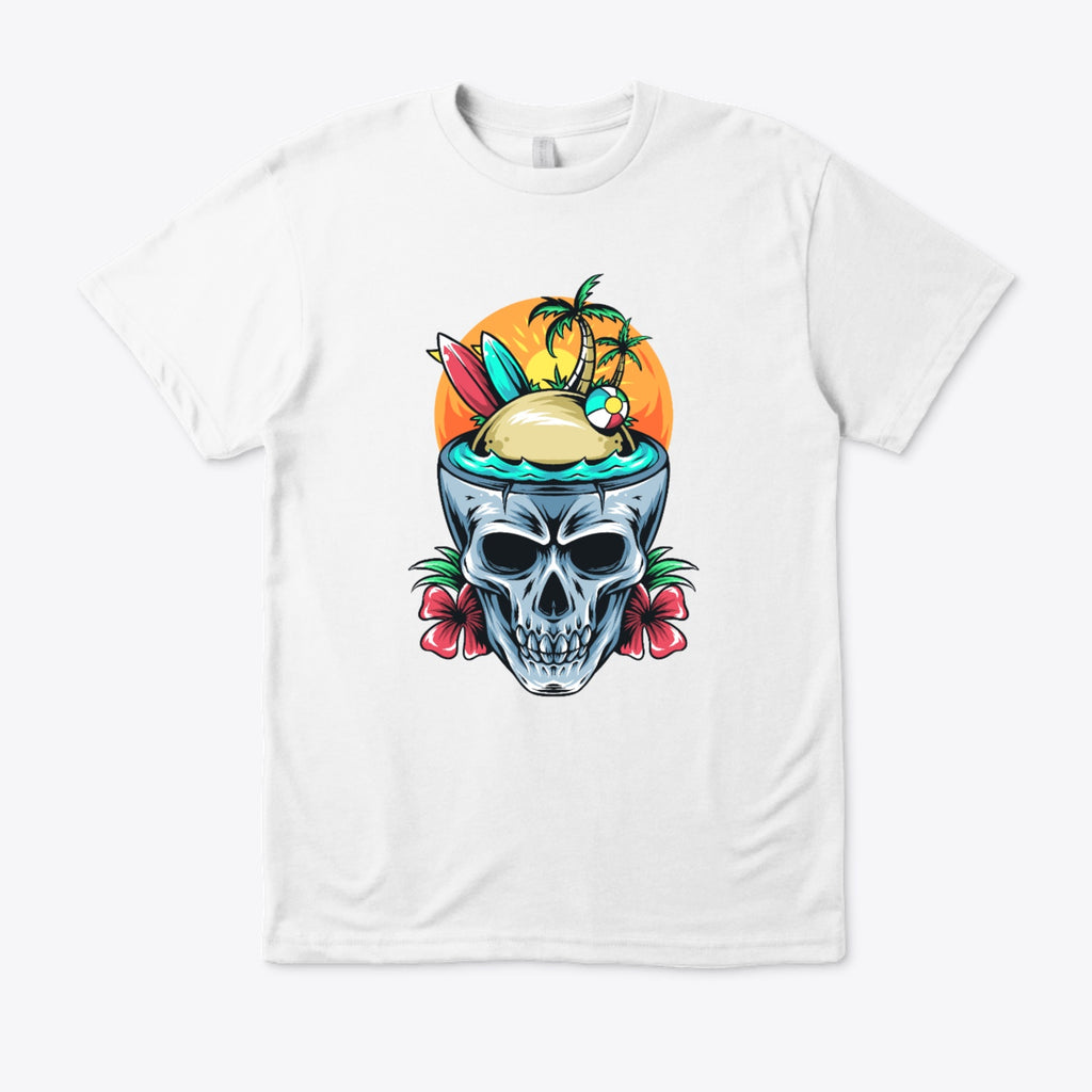 Tropical Skull Graphic T-Shirt