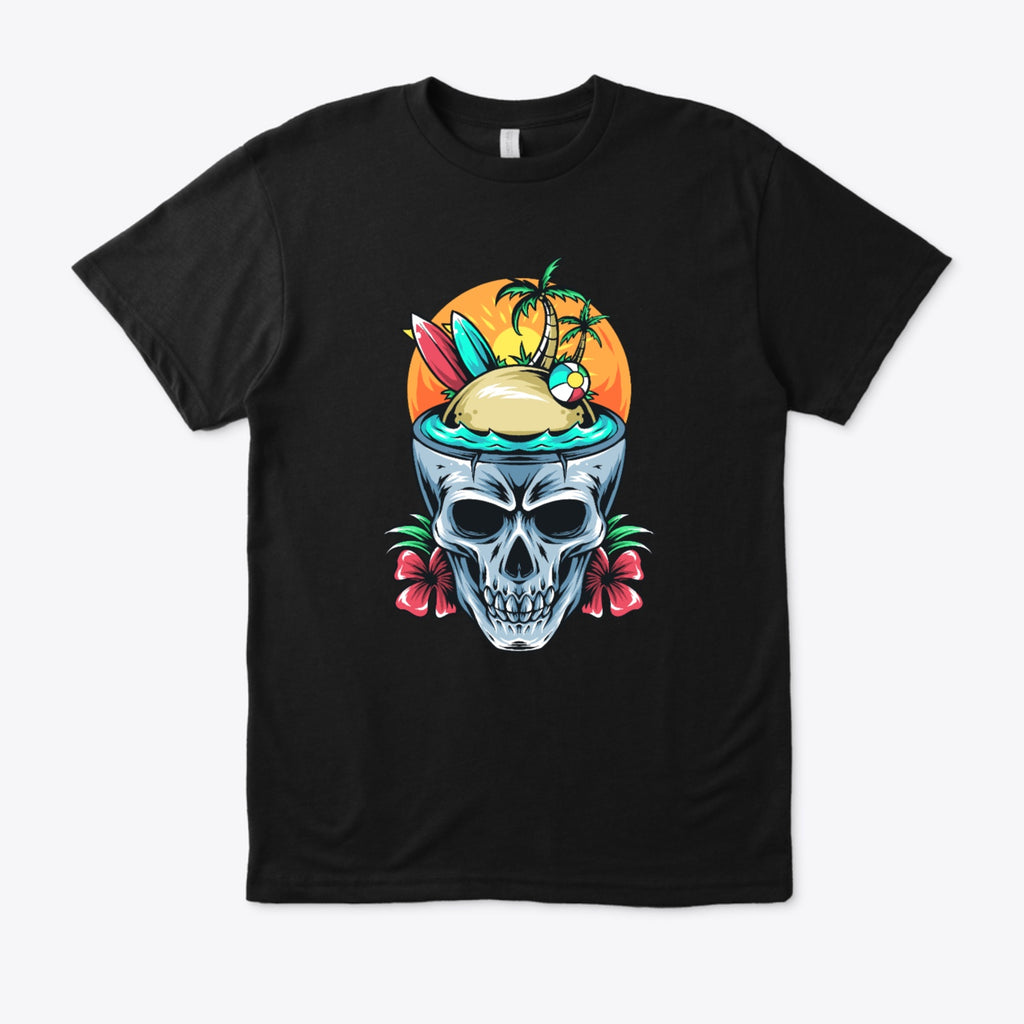 Tropical Skull Graphic T-Shirt
